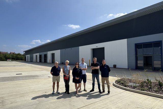 LEFT TO RIGHT G2a-d, Beauchamp Business Park Steve Shields & Abi Easter - Edge Retail, Jenny McCrea – Clowes Developments, Graham Quirke and Craig Wick - Edge Retail, Kevin Webster – Clowes Developments